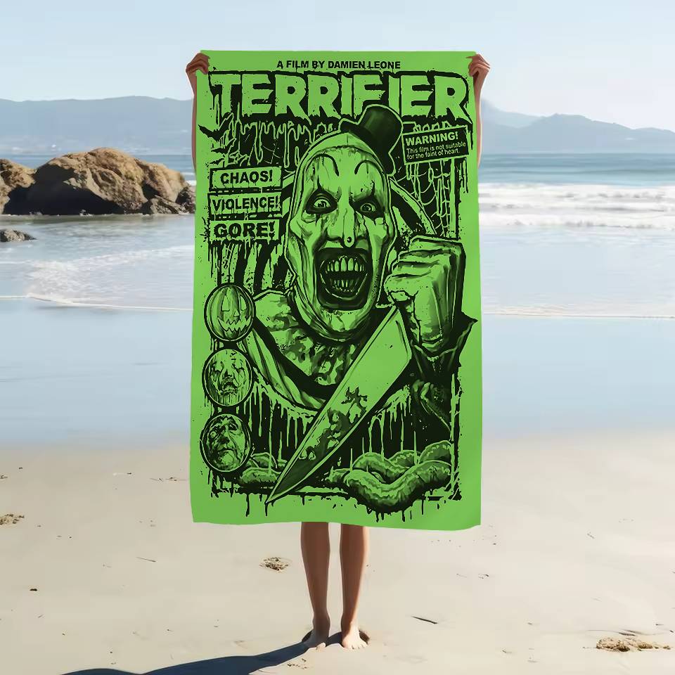 Terrifier 2 Horror Movie Microfiber Beach Towel Absorbent Quick Dry Soft Yoga Swimming Resort Mountain Climbing Towel