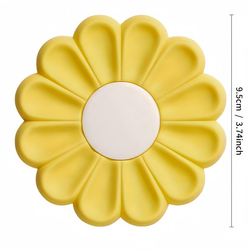 1PC Daisy Coaster Silicone Material Cute Flower Shaped Heat-resistant Dual Color Coffee Coaster,suitable for Holiday Gifts