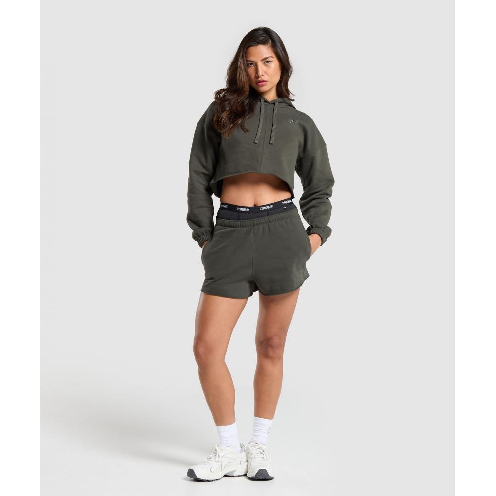 Gymshark Fleece Shorts Strength Green B8a7e Ecjh