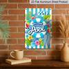 2D Flat, 1pc "Welcome To Our Pool" Summer Metal Wall Art Sign - 8*12 Inch Aluminium Tropical Poolside Decor, Colorful Beach Ball & Flip Flop Themed