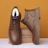 2025 Wintermode Echtleder Martin Stiefel Herren Samtverdickte Baumwollschuhe Neue lässige Herren Rutschfeste Baumwolllederschuhe