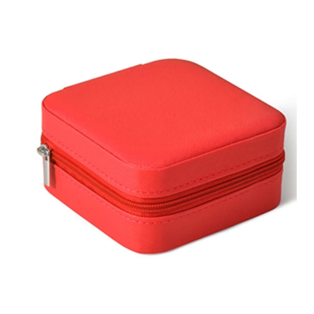 Compact Leather Jewelry Box for Women - Cute Organizer for Pendants, Earrings, and Rings