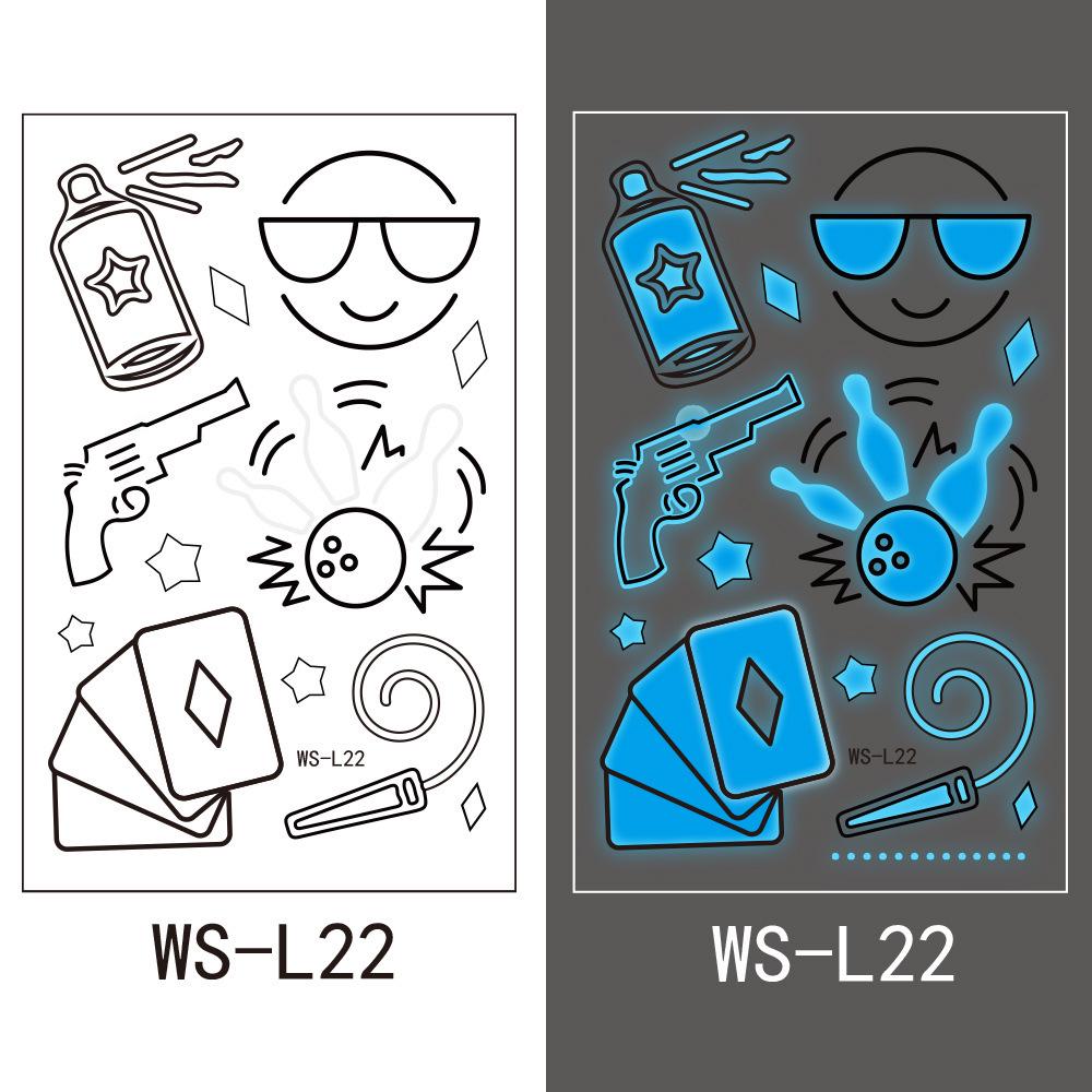 Blue Luminous Tattoo Stickers for Nightclub and Music Festival Parties