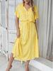 Polka Dot Floral Lace-Up Casual Beach Dress - Women's Long Vacation Style