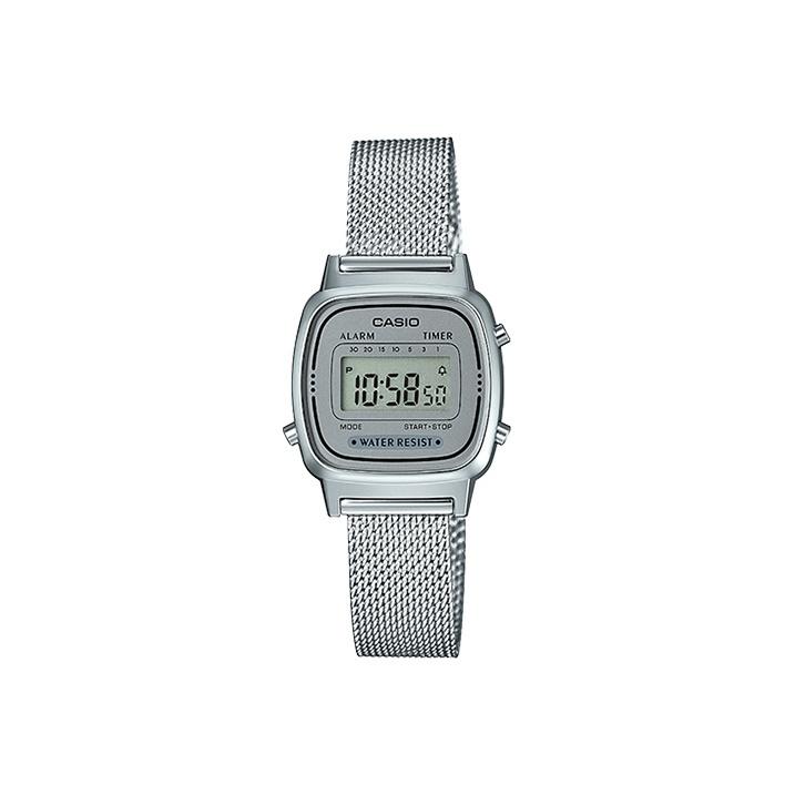 CASIO Women s VINTAGE Series 30mm Gray Watch LA670WEM-7 LA670WEM-7 Silver Strap