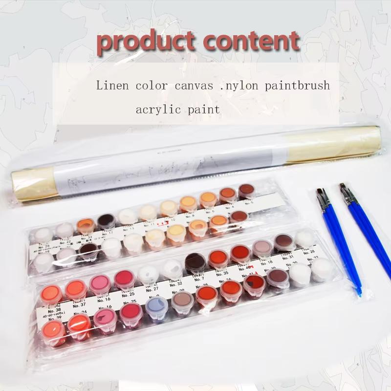 Paint By Numbers 24 Colors Photo Custom DIY Oil Painting By Number Picture Canvas Portrait Family gift