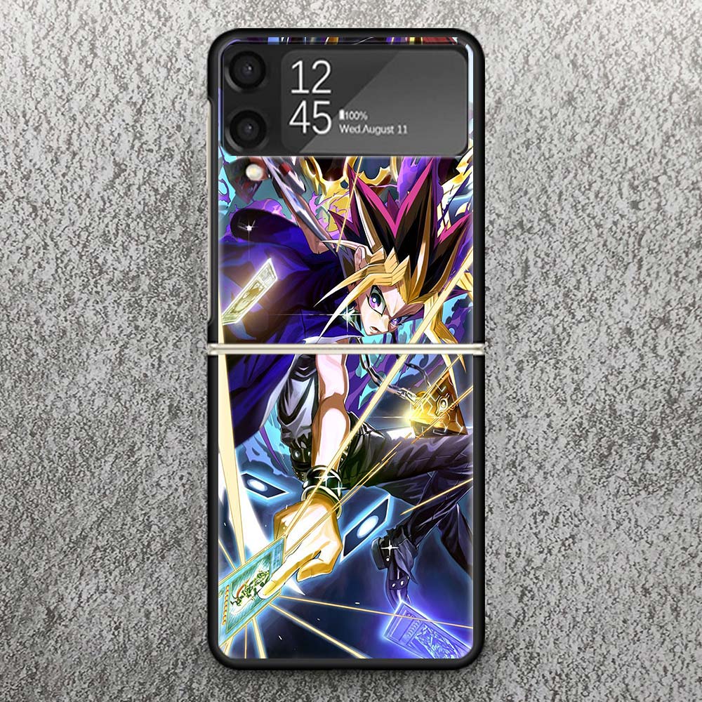 Game Yu-Gi-Oh Print Case For Samsung Galaxy Z Flip 3 4 5 6 7 5G Phone Shell Flip7 Flip6 Flip5 Flip4 Flip3 Pattern Cover Galaxy Z