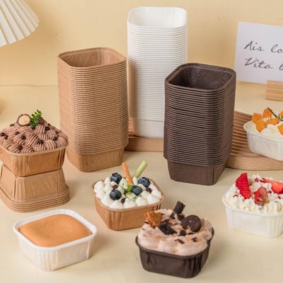 50Pcs Square Muffins Paper Cupcake Baking Tray Cake Mold Cupcake Liner Decoration Wrapping Cups Paper Baking Cup