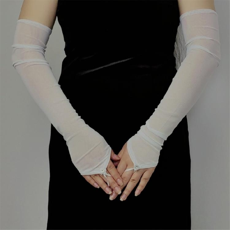 Elegant Gloves Bridal Sleeves Half Finger Cool Gloves for Proms Concert Evening Banquet Accessory Short Gloves