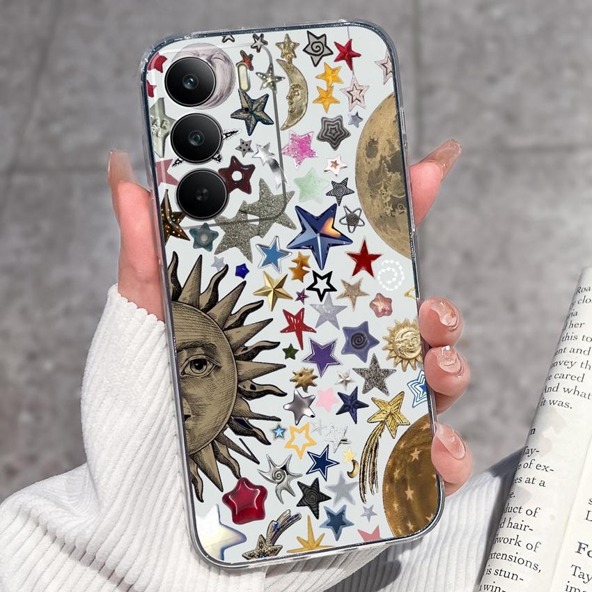 For Oppo Realme C75 C75x C71 C67 C63 C55 C35 C33 C21Y C20 C15 Clear Phone Covers Adorable Cat Patterns Screen Protector Dustproof Case For Oppo Casing