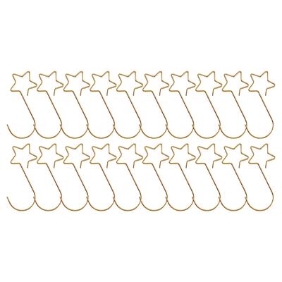 Metall-Anhängerhaken Sternendesign 20 Stück für Weihnachtsbaumdekorationen 5cm Wasserdicht Gold Grün Silber Rot