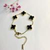 Titanium Steel New High Version Four-Leaf Clover Bracelet Women Double-Sided Lucky Grass Five Flowers Mother-Of-Pearl Good Luck Bracelet