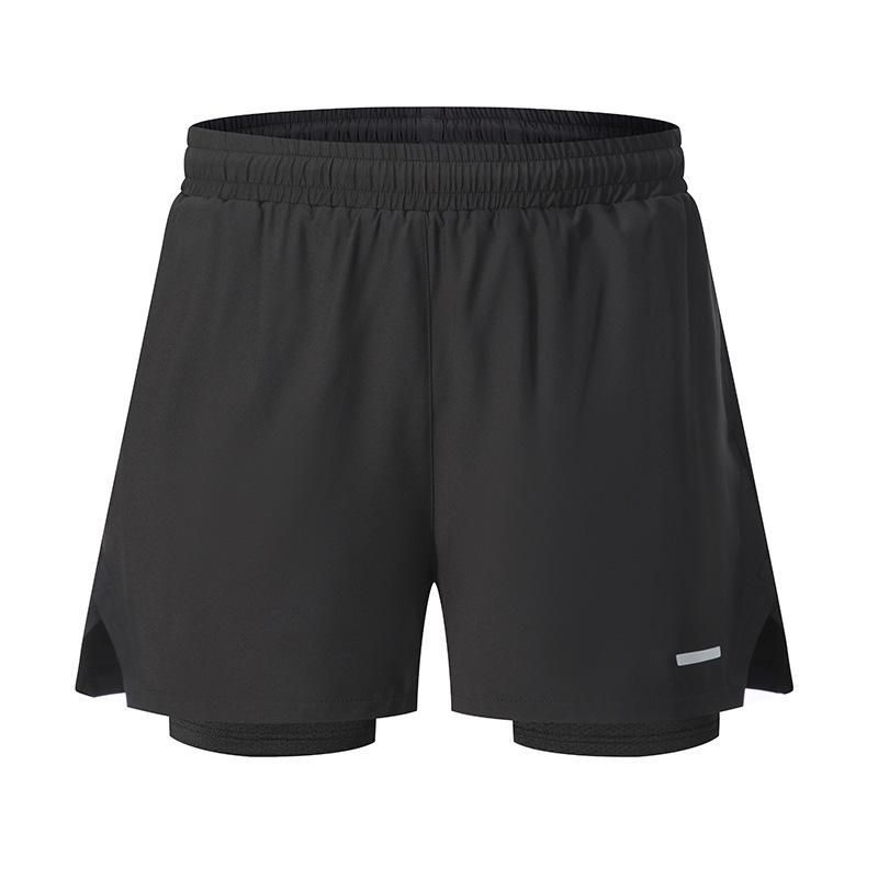2024 Men's Quick-Dry Running Shorts: European American Two-in-One with Pocket & Sweat Towel