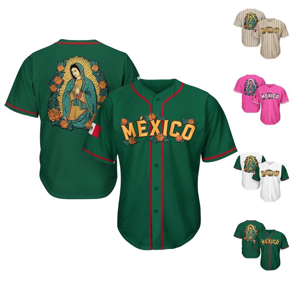 Men's Casual Short Sleeve T-Shirt with Mexico Letter Print for Everyday Wear