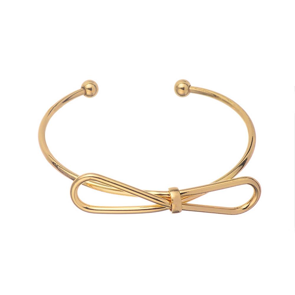 Minimalist Pure Copper Bow Knot Open Bracelet - Japanese  Korean Design for Women