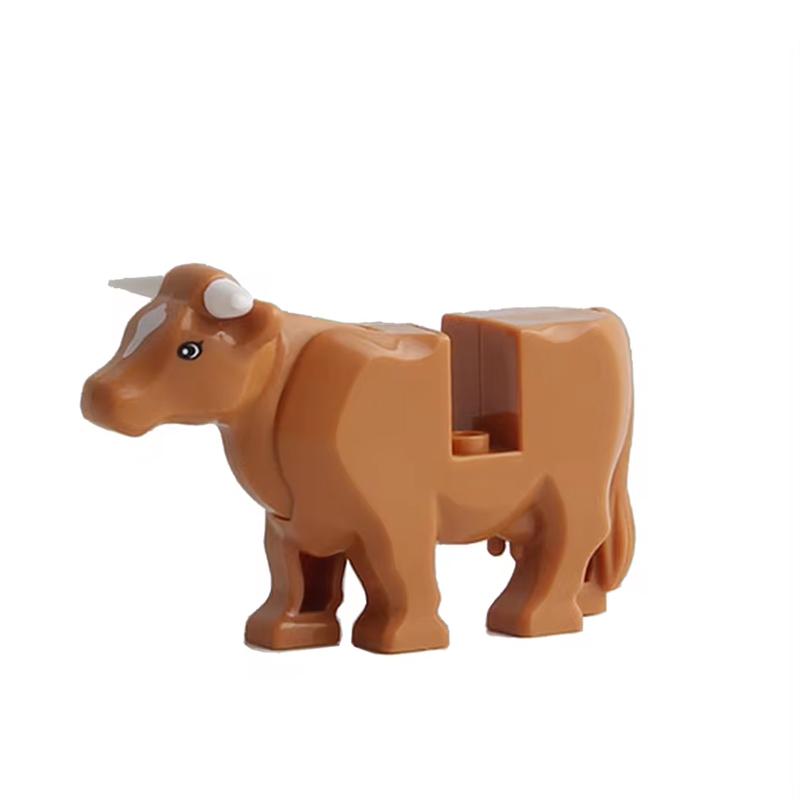 MOC Farm Zoo Animal Building Blocks Crocodile Shark Dolphin Chimpanzee Cow Leopard Educational Game Accessories Bricks Kids Toys