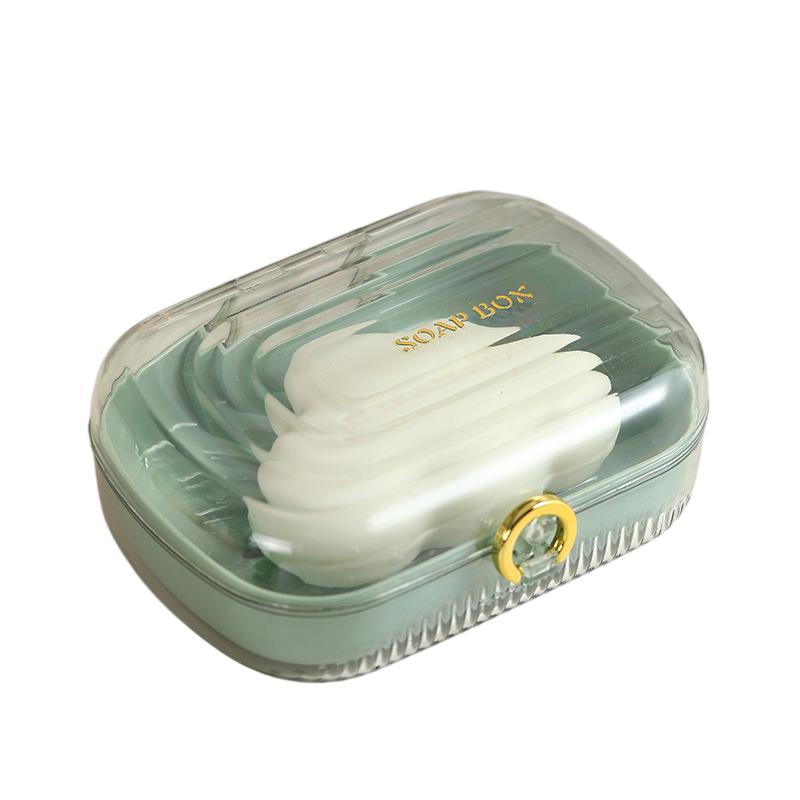 Travel Essentials Soap Holder With Lid,Leakproof Soap Dish With Drainage Layer, Portable Travel Soap Bar Case For Camping, Gym