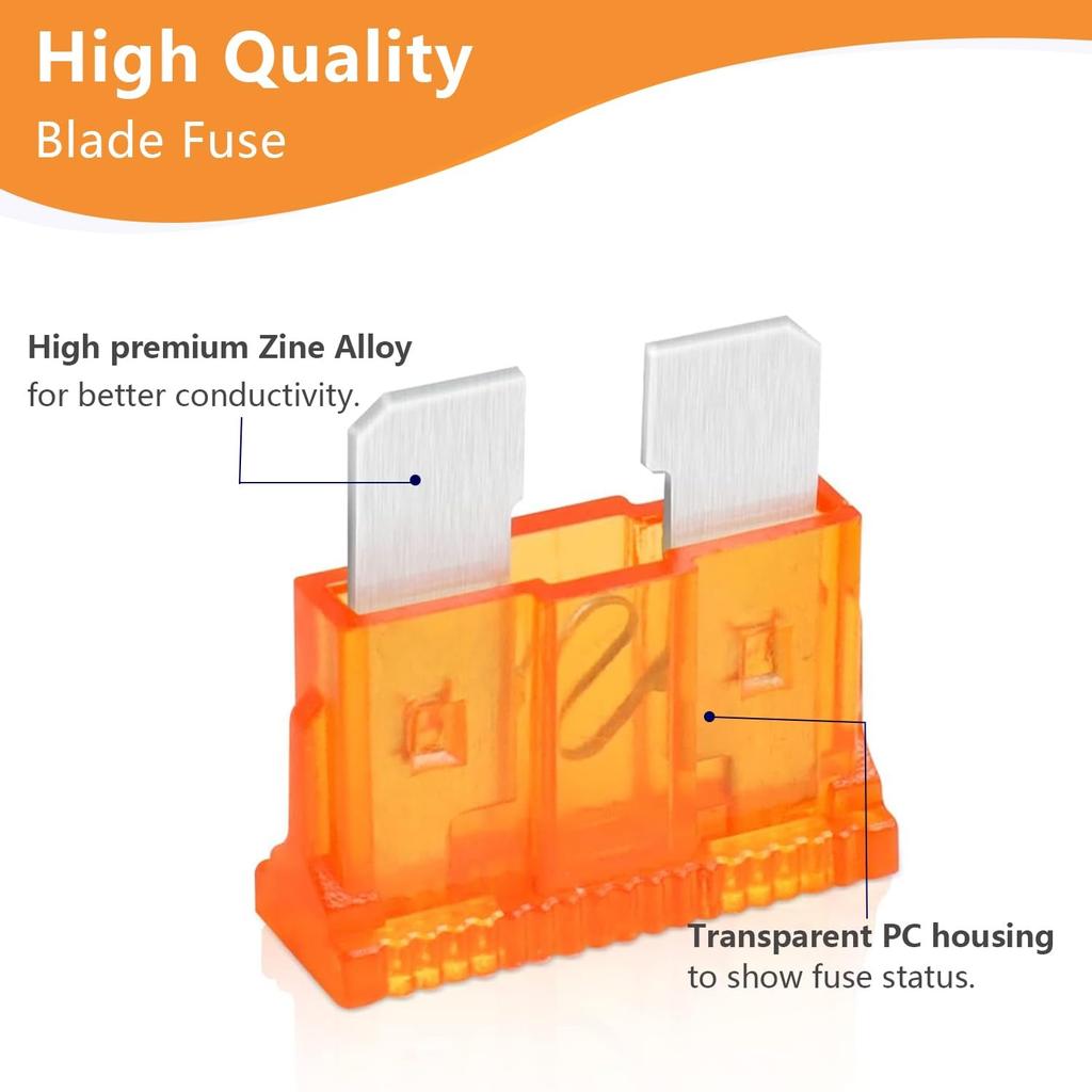 100/200Pcs Car Blade Fuse Assortment Kit Auto Truck Automotive Medium Small Sizes Mixed Motorcycle Circuit Fuse With Box 2A-35A Fuse Holders1