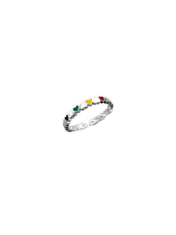 925 Silver Plated Heart Ring: Women's Thin Style Tail & Joint Ring with Niche Design