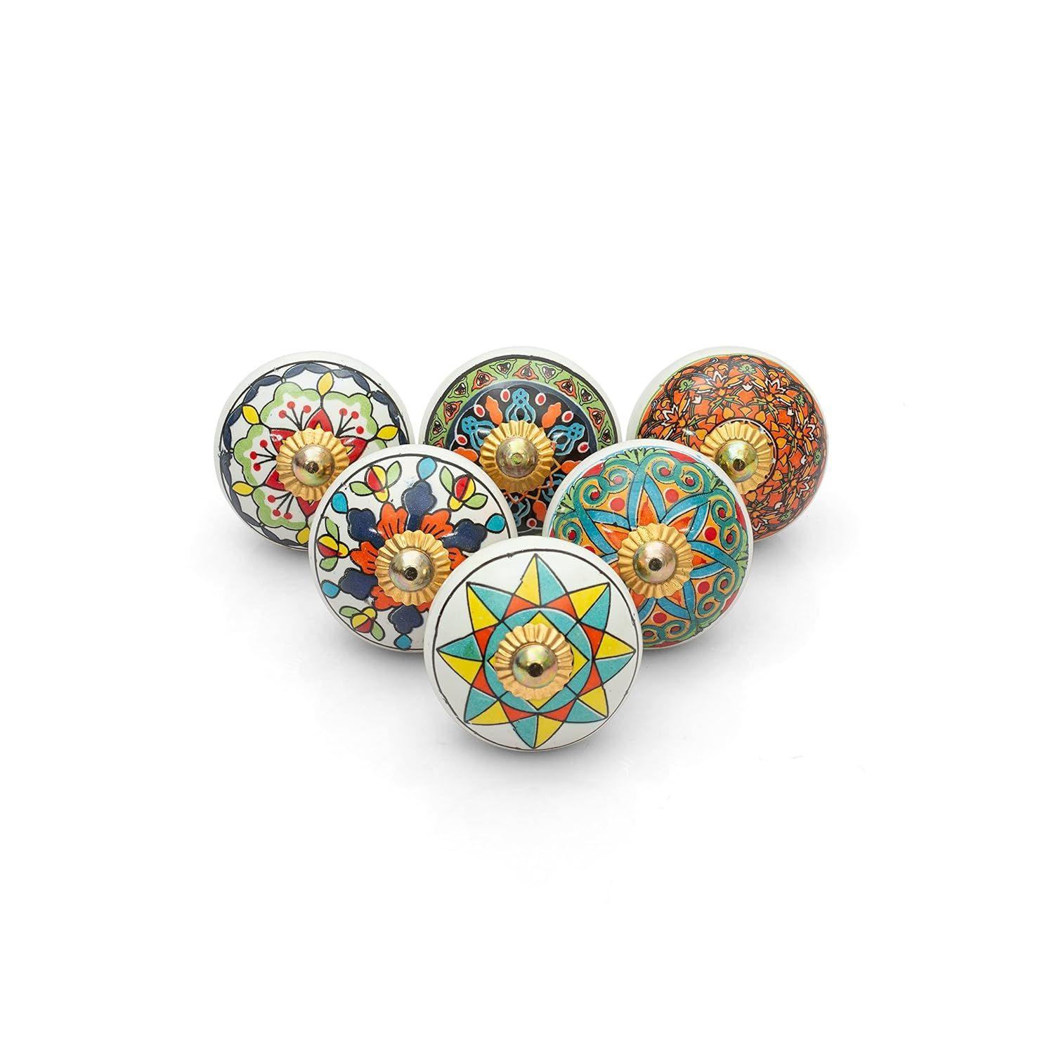 

Ассорти Декоративные Разноцветные Ручки-Скобы Мандла для Шкафа, Кухонных Шкафов, Комодов и Буфетов Домашний Декор Интерьера - Упаковка 6 шт.