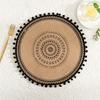 Heat Resistant Braided Place Mats Non-Slip Cup Coaster Mat Vintage Round Placemat  Dining Table