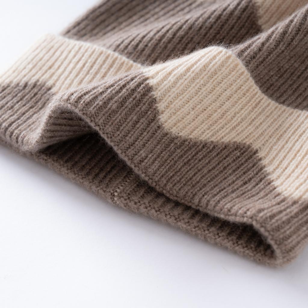 New 100% Cashmere Beanie Hat Women High Quality Warm Winter Knit Hat Fashion Wave Knit Solid Casual Cap