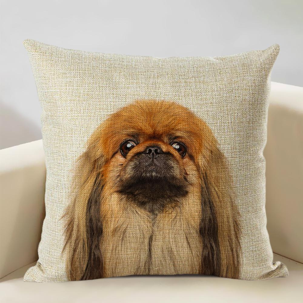 Nordic Animal Portrait Decorative Cushion Cover Dog Fashion Sofa Pillow Cover 45x45cm Linen Children's Gift Dog Companion