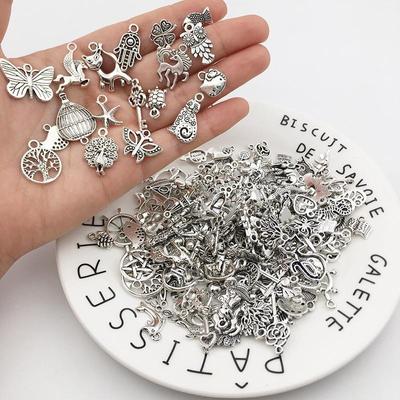 100 adet karışık Vintage Metal hayvan kuşlar Charms boncuk DIY bilezik kolye kolye aksesuarları takı yapımı için