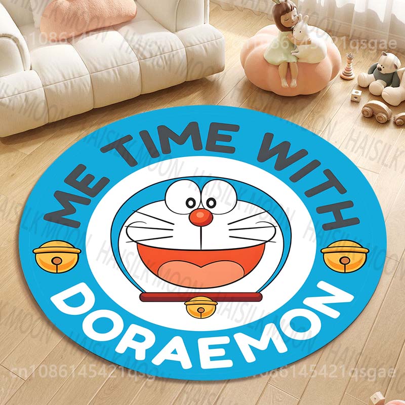 Multiple Styles Japan Cute Doraemon Print Round Rugs for Living Room Bedroom Floor Mats Kids Room Household Carpet Home Decor