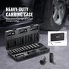 Impact Sockets Set 15pcs 6-Point 3/8in Drive Bit Ratchet Tool Kit Case