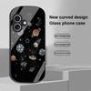 Astronaut Planet For Apple IPhone 16 11 13 15 14 Pro Max 12 Mini 7 8 Plus XR X XS Elliptical Shaped Tempered Glass Phone Case
