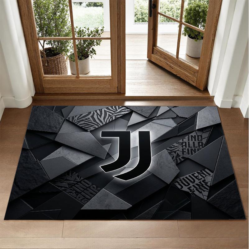 Juventus FC Design Crystal Velvet Rug Soft Decorative Mat for Bedroom Entrance