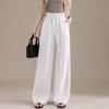RAIN.CUN Women's Premium Linen Drawstring Wide-Leg Pants