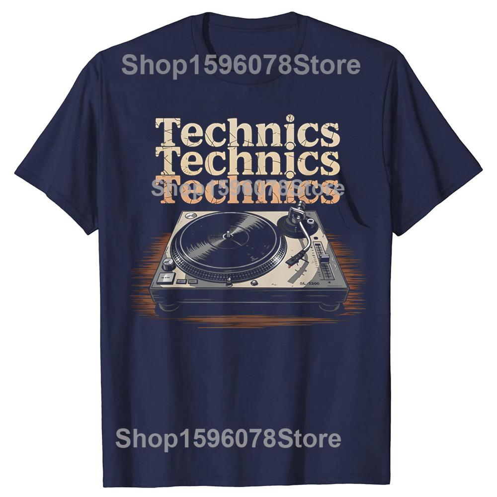 Vintage Turntable Old School DJ Music Tshirts Men Womens Fashion Casual Tshirt 100 Cotton Loose Oversized T Shirt Summer