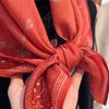 Spring Summer Bandanas Red Cashew Square Scarf Retro Soft Stain Neckerchief Breathable  Headband Lightweight