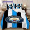 Manchester City Emblem Three-piece Set (1 * Duvet Cover + 2 * Pillowcase, Without Core) 2DFlat Duvet Cover and Pillowcase Christmas Birthday Gift