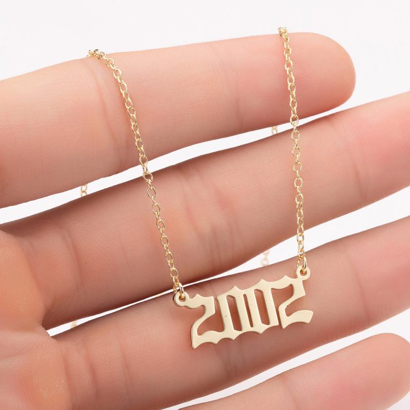 2025 Stainless Steel Year Necklace – Birthday Pendant, Bestie Gift, Versatile Slimming Chain