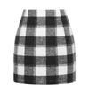 Women's Fashion Casual High Waist Plaid Slim Pencil Half-body Skirt