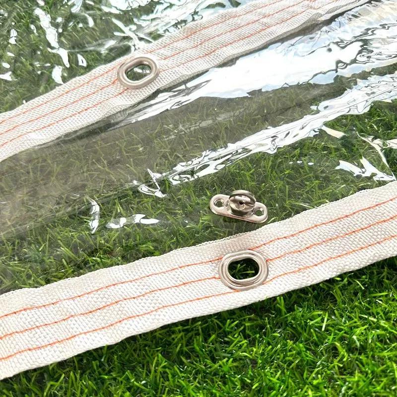 0.3&0.5mm PVC Clear Tarpaulin Thickened Pergola Insulation Film High Transparent Rainproof Cloth Terrace Screen Gazebo Raincover