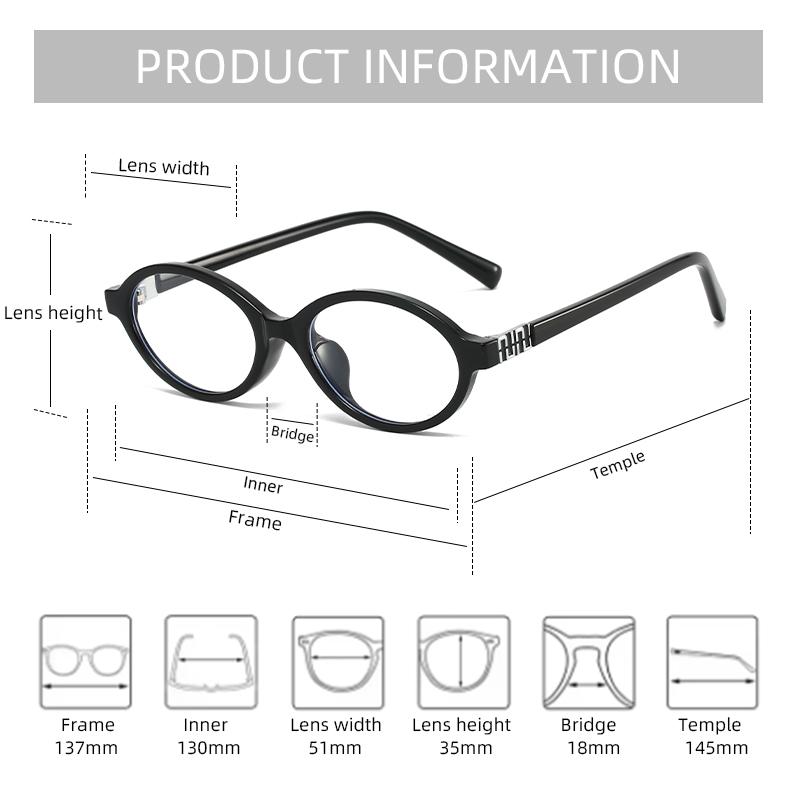 Fashion Small Oval Glasses Frame Women Anti Blue Light Ins Popular Blue Light Blocking Eyeglasses Ladies