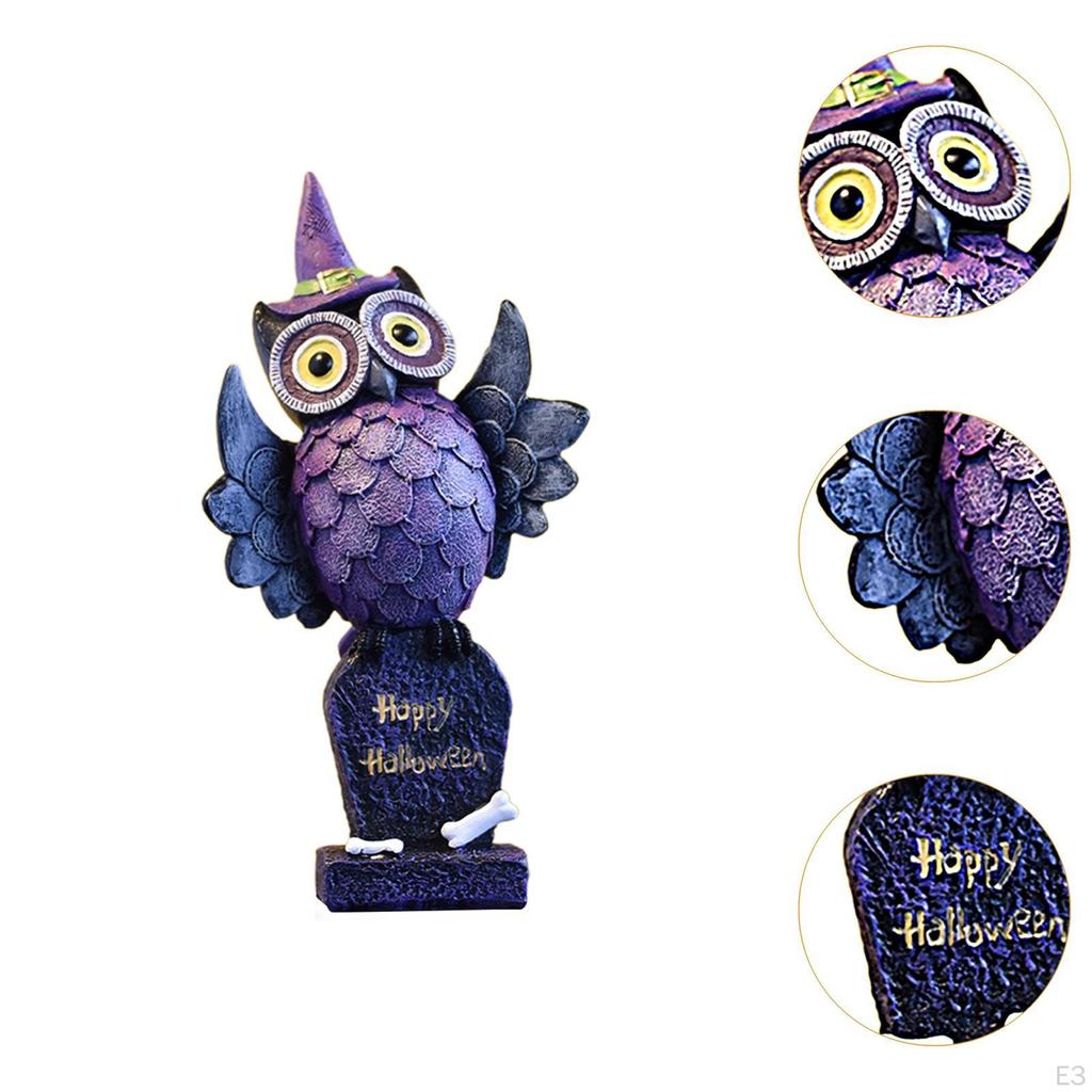 Owl Statue Animal Sculpture Collectible Tabletop Ornament,Owl Table Decoration for Halloween