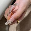 Light Luxury Old Money Style Pearl Ring Inlaid With Zircon Personality Design Medieval Stacked Fashion Twist Ring Woman