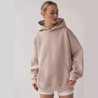Kadın Uzun Kollu Kapşonlu Gevşek Kazaklar Kadın Üstleri Düz Renk Sweatshirtler