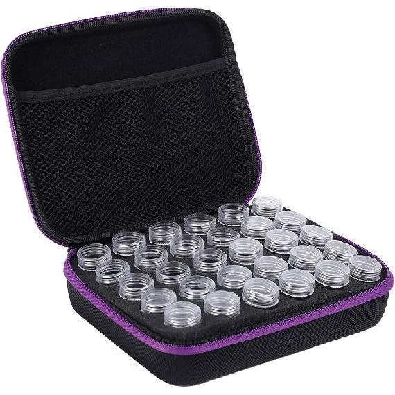 Joyzan Diamond Painting Storage Containers, 30 Slots Portable Bead Art Kit Box Shockproof Accessories Tools Craft Case Organizer Jewelry DIY 5D Seeds