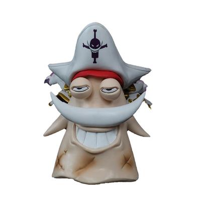 One Piece White Beard Very Ping Phone Worm Boxed Handset Anime Action Figures 12cm Pvc Q Version Statue Decoration Piece Doll