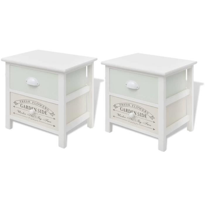 VidaXL Bedside Table In French Style 2 Pcs Wood