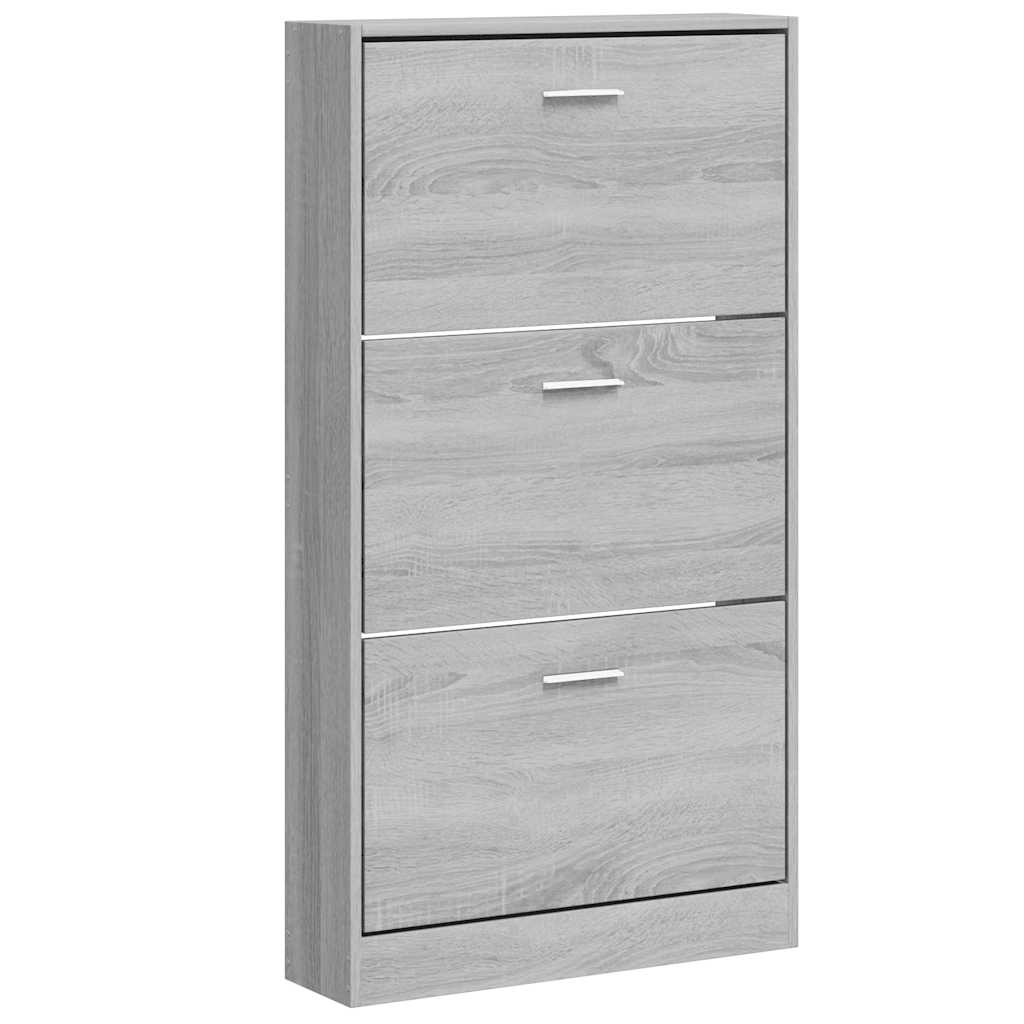 Shoe Cabinet Gray Sonoma 59 x 17 x 108 cm Particleboard