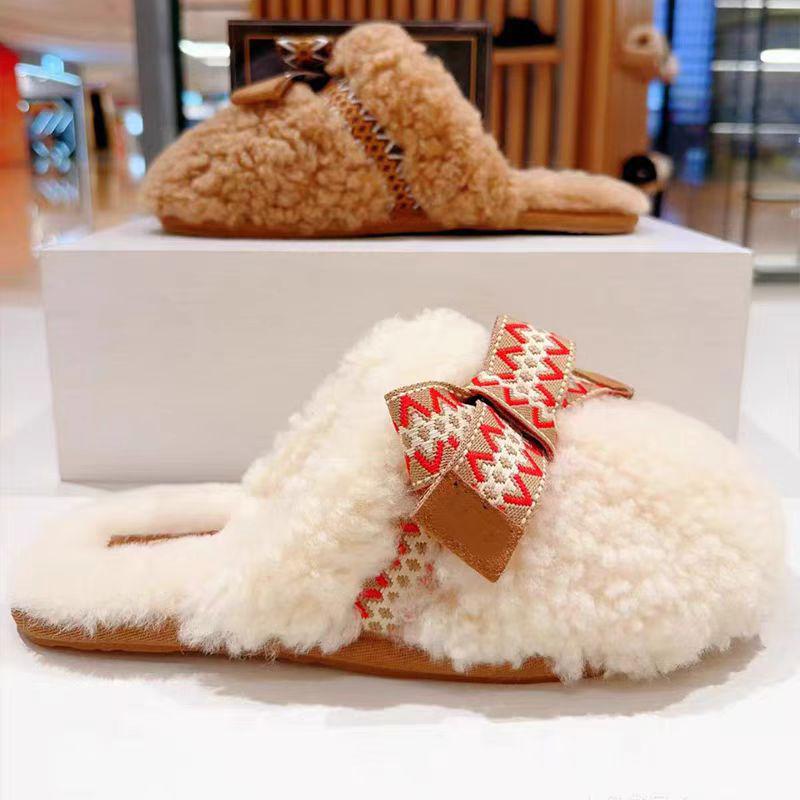 

2024 Women s Lambswool Cotton Furry Slippers - Autumn/Winter Fashion Lazy Mule Baotou Half-Slippers 38 темно-коричневого кольору