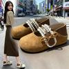 French Mary Jane Shoes Women's New Spring and Autumn Flat-soled Single Shoes with Skirts Soft Leather Soft-soled Ballet Grandma Shoes