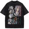 Frieren Print T-shirt Anime Frieren: Beyond Journey's End Clothing Men Women Tshirts Retro Washed T Shirt Harajuku Cotton Tops